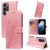 Para TECNO Spark 40 Pro+ 4G Funda de Cuero Mariposa Floral Estampado Billetera Soporte Cubierta
