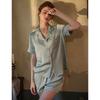 Popular Ice Silk Pajamas Summer Suit Short-Sleeved Thin Girl Loungewear Can Be Worn Outside