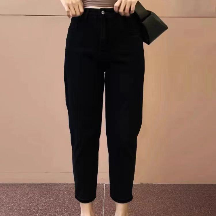 Plus Size High Waist Harem Jeans for Women - Loose, Slimming, Hip-Covering, Pear-Shaped Fit