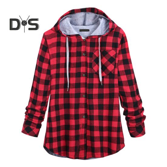 

Женское пальто с капюшоном, клетчатым принтом, завязками, однобортным жакетом, нагрудным карманом, рубашка, кардиган с длинными рукавами, осенне-зимняя повседневная офисная одежда, толстовка с капюшоном M красный