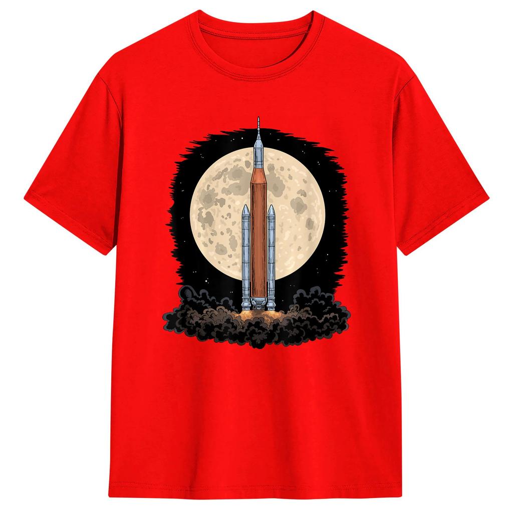 Artemis 1 SLS Rocket Launch Mission To The Moon And Beyond T Shirts Cotton Tops Short Sleeve Round Neck Tees Original TShirt