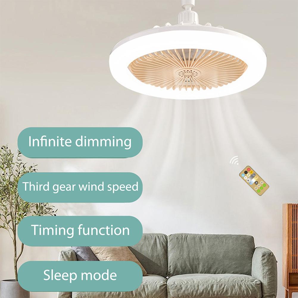 E27 LED Ceiling Fan with Light Timing Ceiling Fans Remote Control LED Ceiling Fan 3 Speeds Smart Fan Light for Bedroom Room
