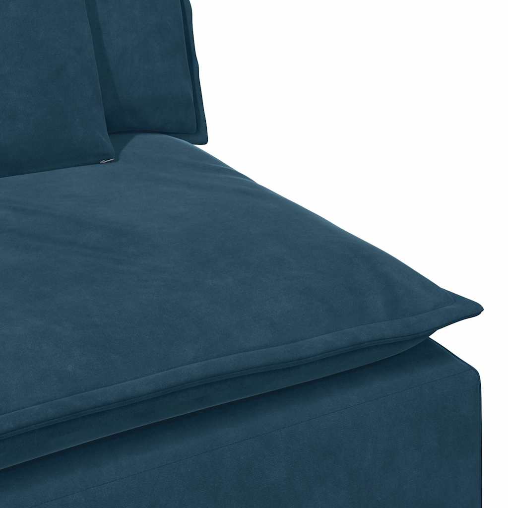 Modular Sofa with Cushions Blue