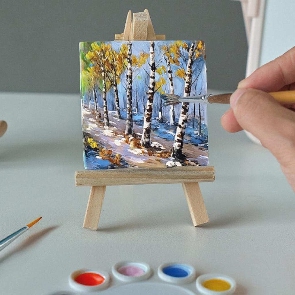 10 Pcs Oil Painting Board No Oil Leakage Triple Primed Wooden Mini Primer Stretch Canvas for Oil Watercolor Acrylic Art Supplies Art Primed Canvas