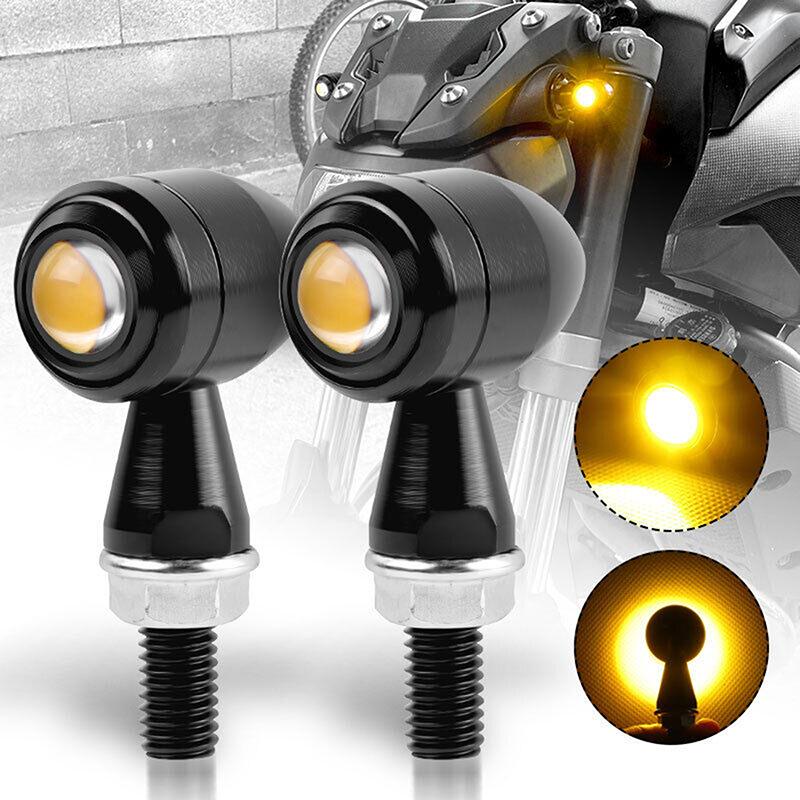 2Pcs Motorcycle LED Turn Signal Light Signal Lamp Indicators Blinker Flashing Lamp 8mm Universal for Dirt Bike Street Bike