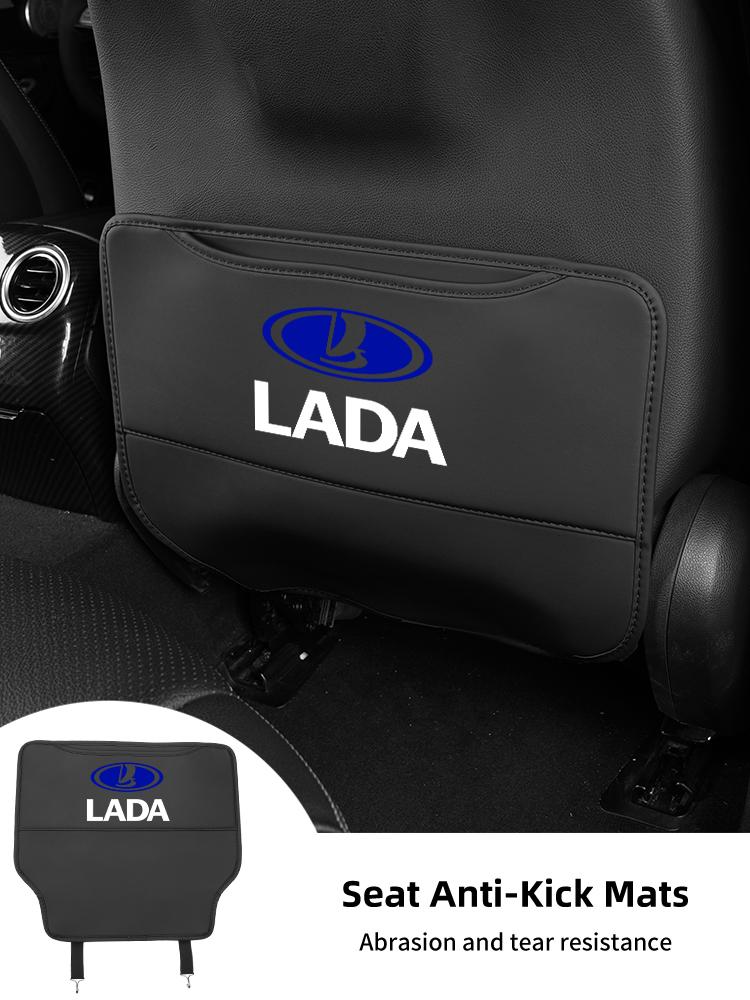 AHTFPU1 Car Leather Half-Cover Seat Anti-Kick Mats Pad Storage Pouch For Lada Vesta Niva Samara Kalina Largus Priora Xray Granta