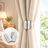 Magnetic Curtain Clips, Silver, 1 Pair, 430 Stainless Steel, No-Drill Closure