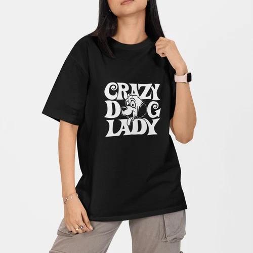 Crazy Dog Lady T Shirt Funny Dog Lover Graphic Unisex Tee Women Girl M