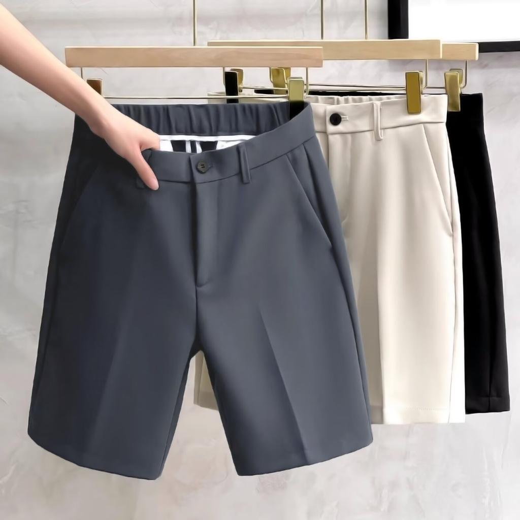 Premium drape elastic five-point pants men's summer new ice silk loose trousers thin casual straight shorts