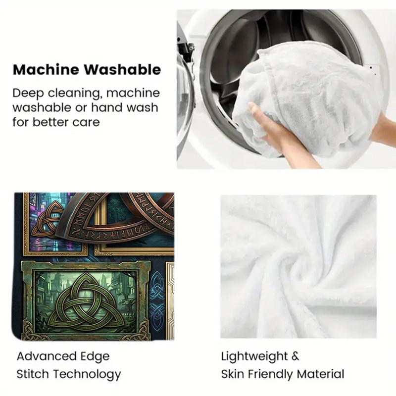 Trinity Symbols Art 2D Flat Pattern Flannel Blanket, High quality All Seasons, Home Decor, Warmth and Comfort, Perfect for Christmas Gifts.
