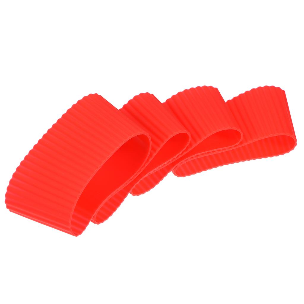 4pcs Mug Sleeves Heat Resistant Protective Anti-slip Cup Silicone Covers Sleeve Covers Water Bottle Boots