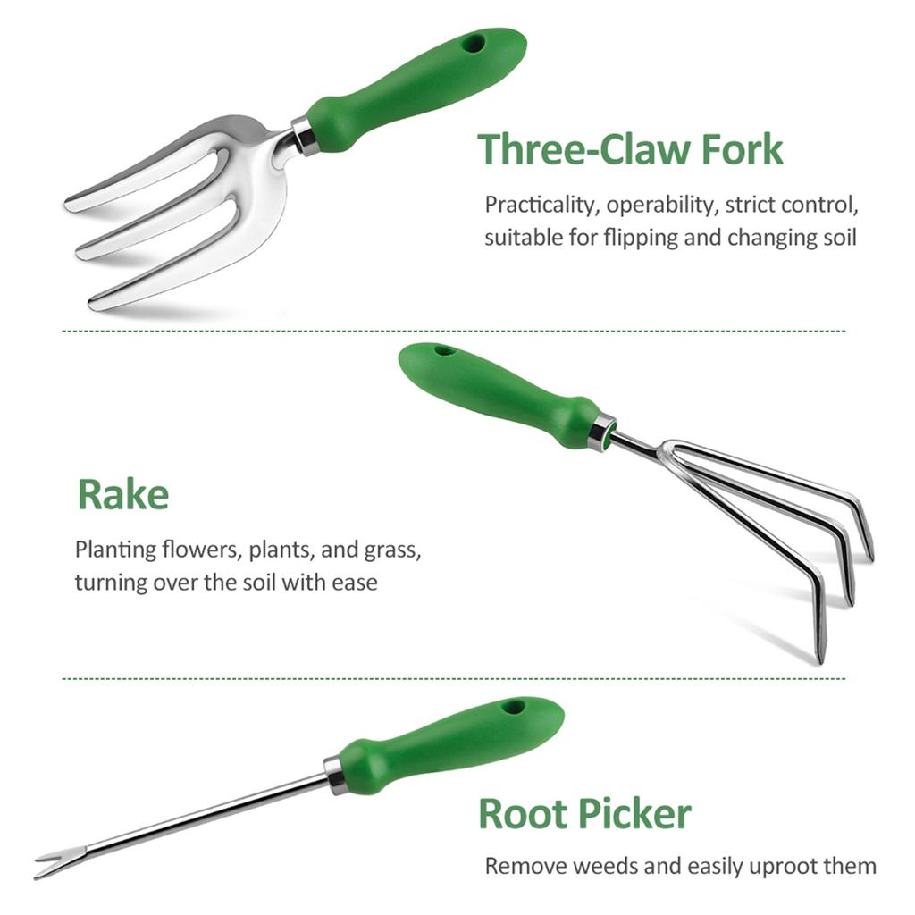 Garden Tool Set Outdoor Heavy Duty Gardening Work Set with Ergonomic Handle Garden Planting Tools Set 11 Piece