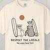 Respect The Locals Opossum Shirt, Funny Animal Comfort Colors Tee, Trash Panda Surf Graphic, Weirdcore Summer Shirt