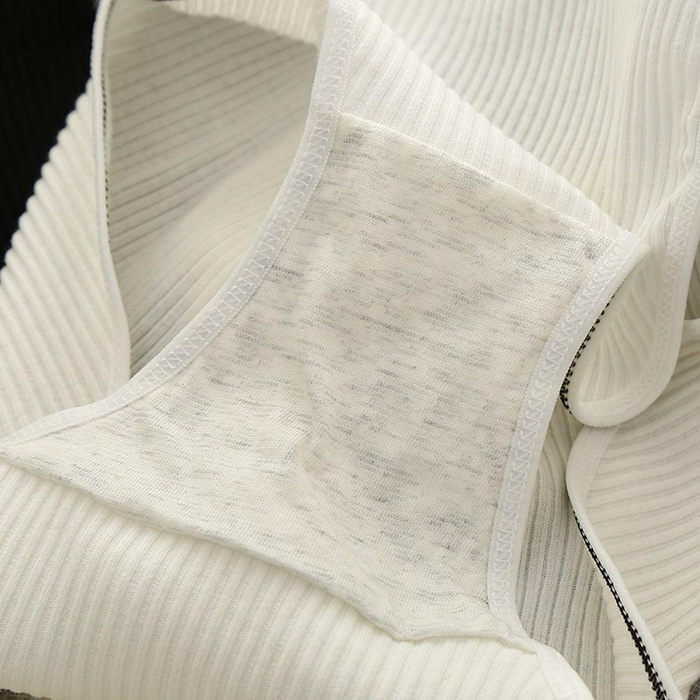 3Pcs Simple High Waist Threaded Panties Thin Cotton Crotch Seamless Briefs Underpants Lingerie Underwear for Women Gifts