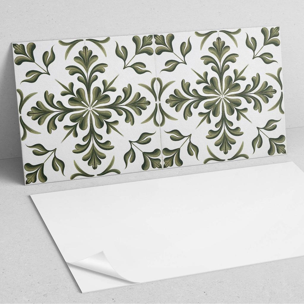 Self-Adhesive Vinyl Panel for a Teenager's Room 100x50 cm Plant Pattern on the Background