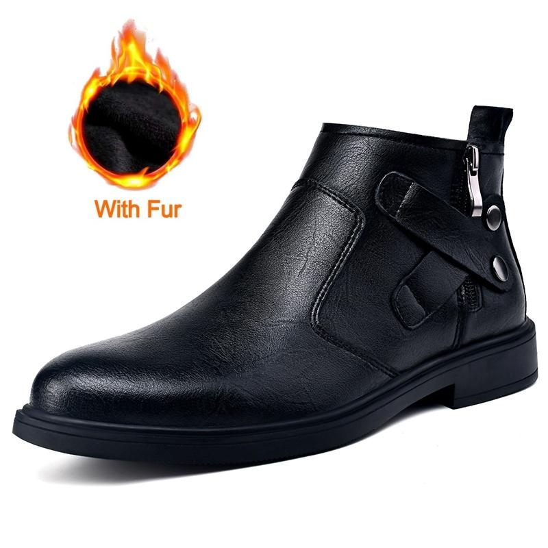 New Flat Designer Chelsea Boots British Style Men Brand Genuine Leather Ankle Boots Comfy Fashion Casual Leather Business Boots