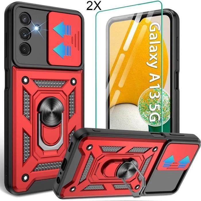 Coque de protection pour Samsung Galaxy A13 5G - BOOLING - Rouge - Antichoc - 2 Verres Trempés