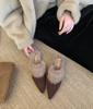 2025 Autumn and Winter New Pointed Head Thin Heel European and American Fashion High Heel Fine Heel Slippers Bag Head Empty Women's Shoes