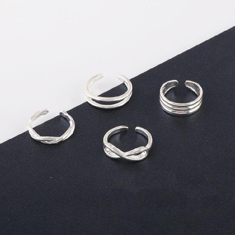 4PCS Toe Rings Alloy Jewelry Set Beach Wedding Accessories Toe Jewelry Travel Tootsies Rings for Water Activities