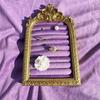 Vintage Photo Frame Jewelry Display Rack Purple Velvet Soft Bag Photo Frame Storage Rack Necklaces Earrings Display Ornaments