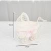 Multicolor Trolley Cart Storage Basket Plastic Weave Pattern Organization Basket Bowknot Oval Shape Desktop Ornament