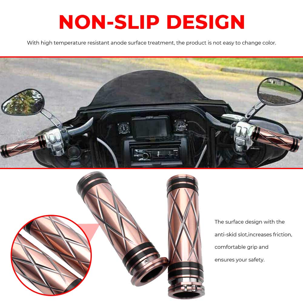1 Pair Motorcycle Accessories Handlebar Grips 1"/25mm Hand Grips Aluminum For Harley 2002-2017 VRSC 1996-Later XL 2008-2013 XR