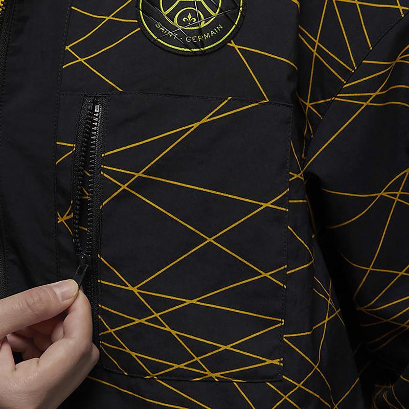 Air Jordan X Paris Saint-Germain Anthem Jacket Black/Tour Yellow Women Outerwear DV2987-010