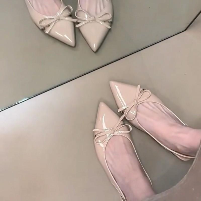 New Summer Women Luxury Butterfly-knot Cover Toe Sandals Fashionable Low Heels Singbacks Shoes Ladies Casual Party Dress Sandals