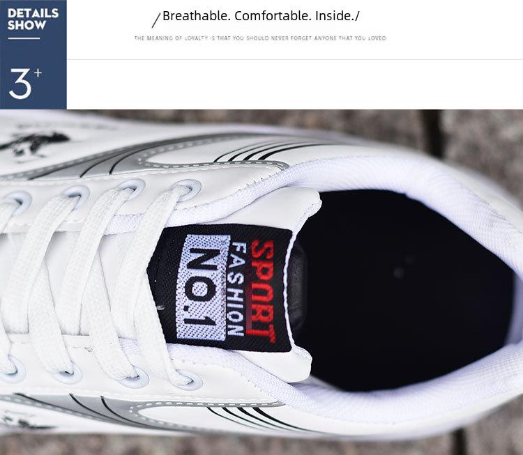 Men's 2024 White Leather Sneakers: Stylish, Casual Shoes for Teens and Students