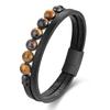 Trendy Multilayer Leather Bracelets Men Charm Jewelry Natural Stone Beaded Bracelets For Male Women Valentine Day Gifts