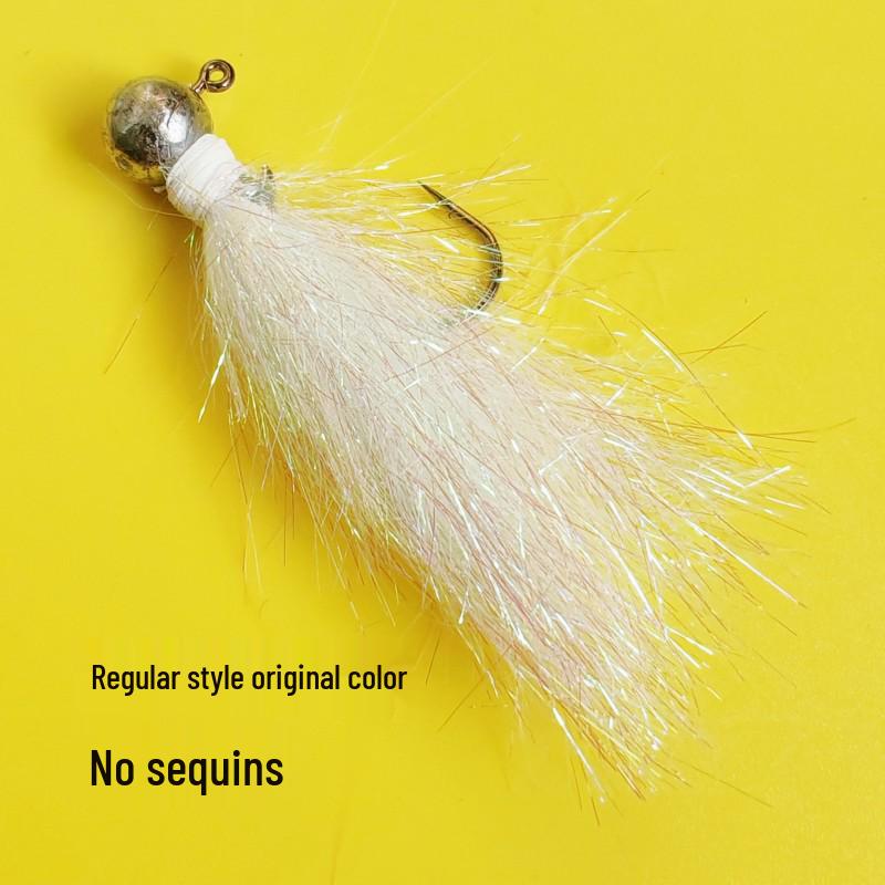 

Ice Silk Micro Jig Head with Imitation Fur Shrimp Lure, Original Colored Lead Hooks [Set of 3] 2g [3 pcs]