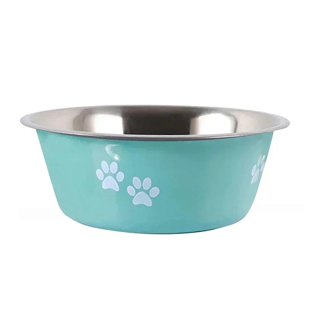 Cute Dog Bowls for Medium Large Dogs Feeding Bowls Water Bowls Stainless Steel Small Dog Food Bowl Elevated Raised Pet Feeders 18CM синий