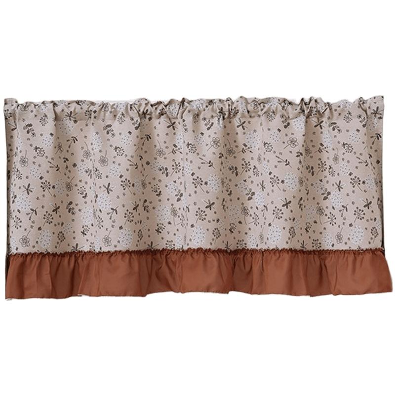 Retro-Stile Florale Designs Kurzer Vorhang Atmungsaktive Transparente Fensterdekorationen für Wohnzimmer Küche Schnelle Montage