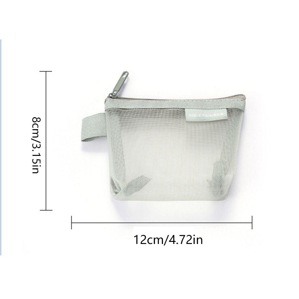 Small Item Bag Clear Mesh Bag Lipstick Cosmetic Bag Fresh Color Card Bag Mini Coin Purse  Gift