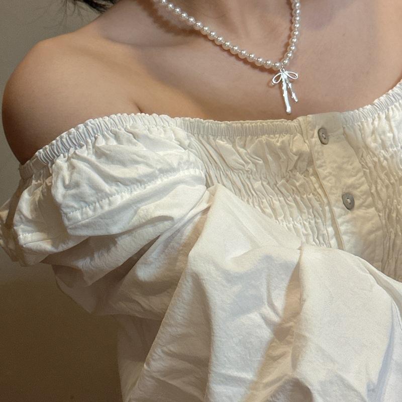 S925 Sterling Silver Niche Design Sense Fashion Bow Necklace Korea Dongdaemun Collarbone Chain