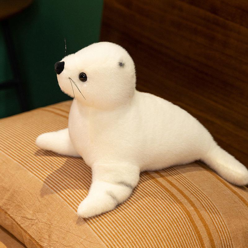 

Плюшевая игрушка Морской котик PaPa Seal - Мягкий и уютный компаньон и сувенирный подарок 22 cm слоновая кость/белый