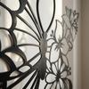 Metal Lepidoptera Wall Art Openwork Butterfly Floral Decor Cutout Black