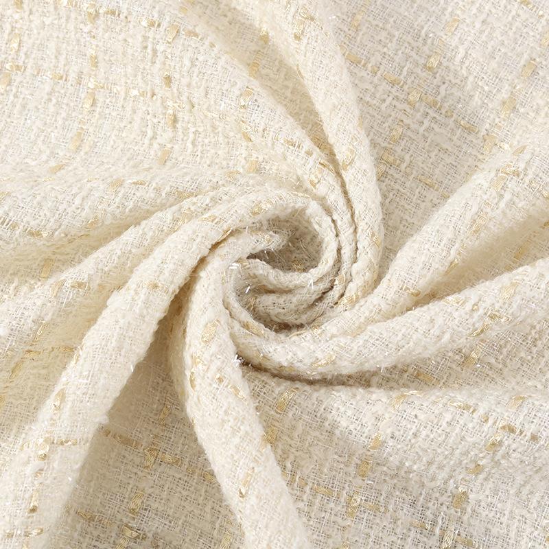 Woolen Tweed Fabric French Style Polyester Plaid Woven Tweed Fabric DIY Sewing Autumn Winter Suits Handbag Coat Clothing Dress
