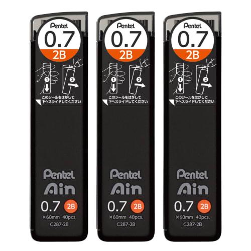 

Pentel Sharp Grid Pentel Ein 0,7 мм 2B 3 шт. AMZ-XC2872B3P Черный