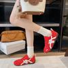 Red strap women's autumn new casual board shoes flat student sneakers