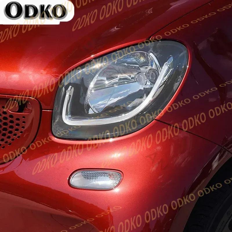 Car Headlight Protective Film Smoked Black Tint Wrap Vinyl Transparent Sticker TPU Sticker For Smart Fortwo 453 2016-Present