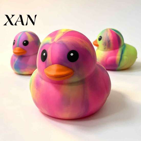 Gradient Duck Squeeze Toy Rainbow Stress Relief Toy, Slow Rise Colorful Relievers Soft Sensory Fidget
