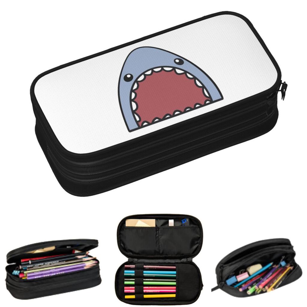 Cartoon Shark Opens Its Mouth Animal Pencil Cases for Students Gifts Pen Box Pencil Bag Big Capacity Pencil Pouch