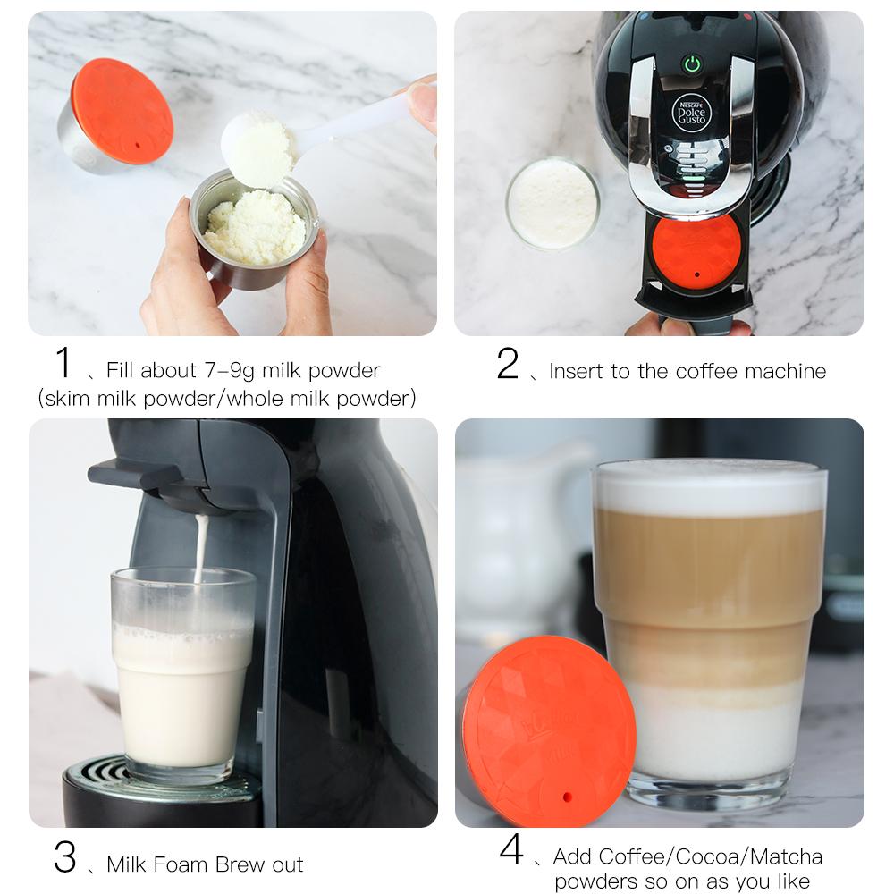 Reusable Coffee & Milk Foam Capsules For Nescafe Dolce Gusto Refillable Coffee Filter Latte Maker