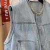 Vest for Women Cotton Autumn Winter Tops Sleeveless Outerwear Vest Oversize Casual Denim Vest
