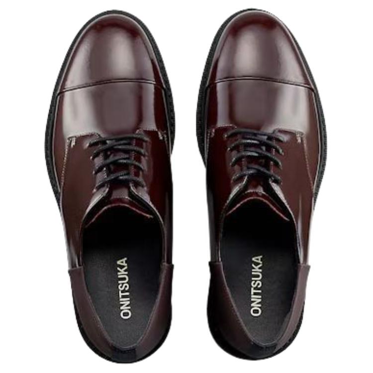 ONITSUKA TIGER Derby Burgundy Comfortable Versatile Formal Leather Shoes Men Shoes Brown 1181A378-601