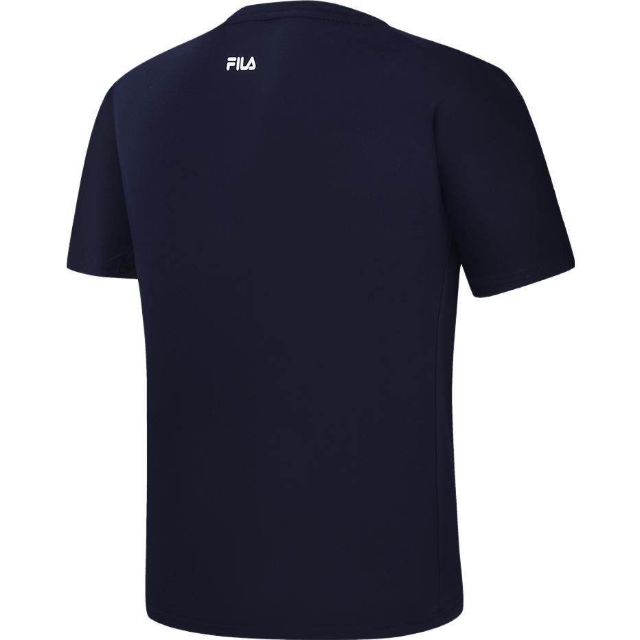 Fila 2023 Summer New Quick-Dry Sun Protection Tennis Sports Crew Neck Pullover Printed Short Sleeve T-Shirt Men Tops Dark-Blue A11M323118F-NV