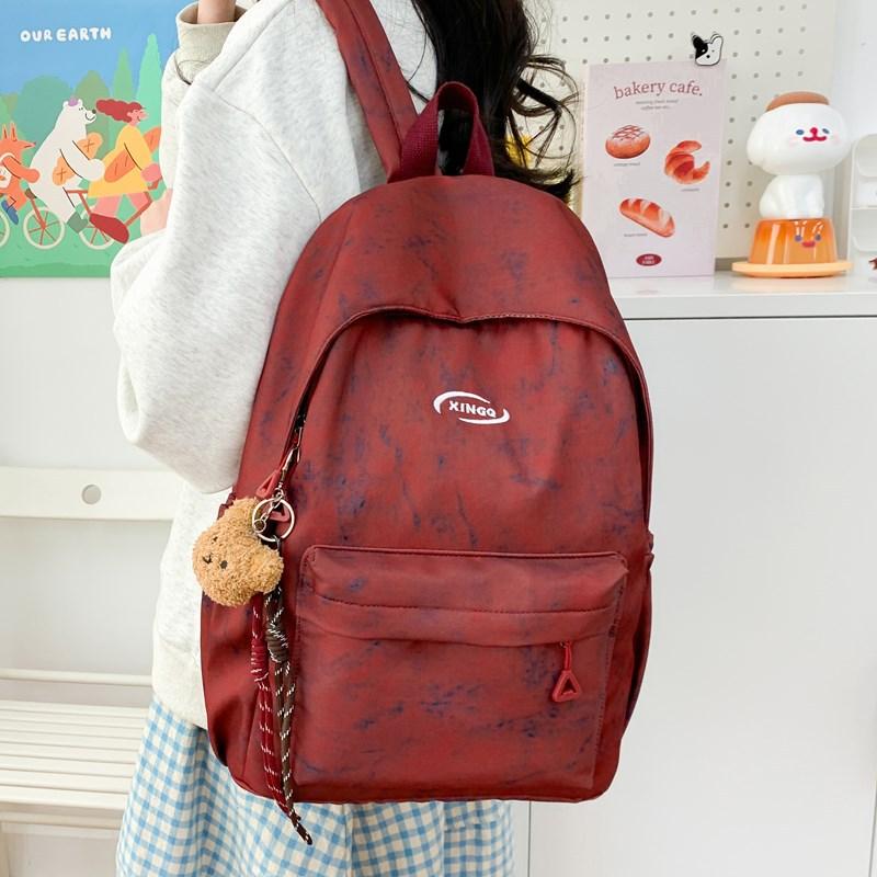Schoolbag Tie-dye Niche Japanese Ins School Bag Simple Junior High School Large Capacity Backpack High School Backpack Student Lazy Wind