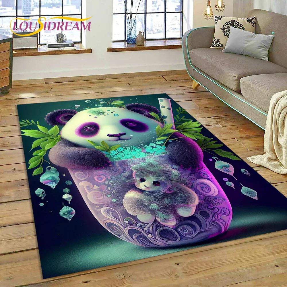 Cartoon-süßer Panda-Traumtier-3D-Teppich für Schlafzimmer, Wohnzimmer, Heimsofa-Dekoration, Kinderspiel, große Dekor-Bodenmatte