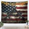 American Flag Tapestry Kids Machine Gun Tapestry AestheticBlack and White Geometric Stars Stripe Wall Hanging Bedroom Decor for